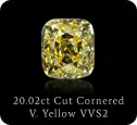 20.02ct Cut Cornered Square - Fancy Vivit Yellow - VVS2 GIA certificate.