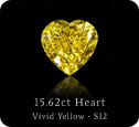 15.62ct Heart - Fancy Vivit Yellow - SI2 GIA certificate. 