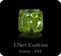 3.74ct Cusion - Green VS2 GIA certificate.