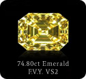 74.80ct Emerald - Fancy Vivit Yellow - VS2 GIA certificate.